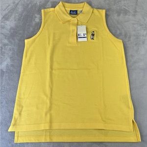 EP Pro womens yellow sleeveless 2 button polo size small
